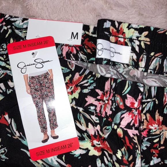 {Jessica Simpson} Floral Print Pull On Ankle Pants - Picture 10 of 12